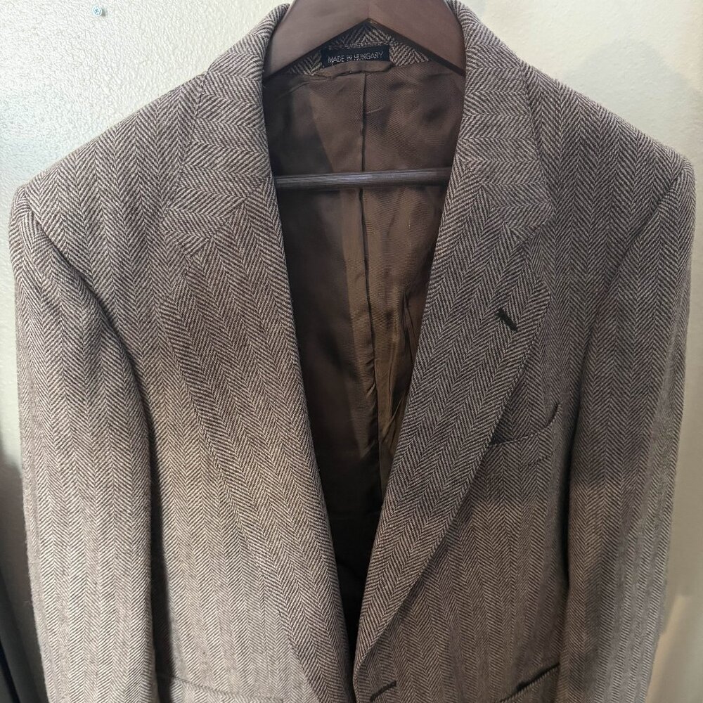 Russell Scott Sport Coat Gray And White 48R